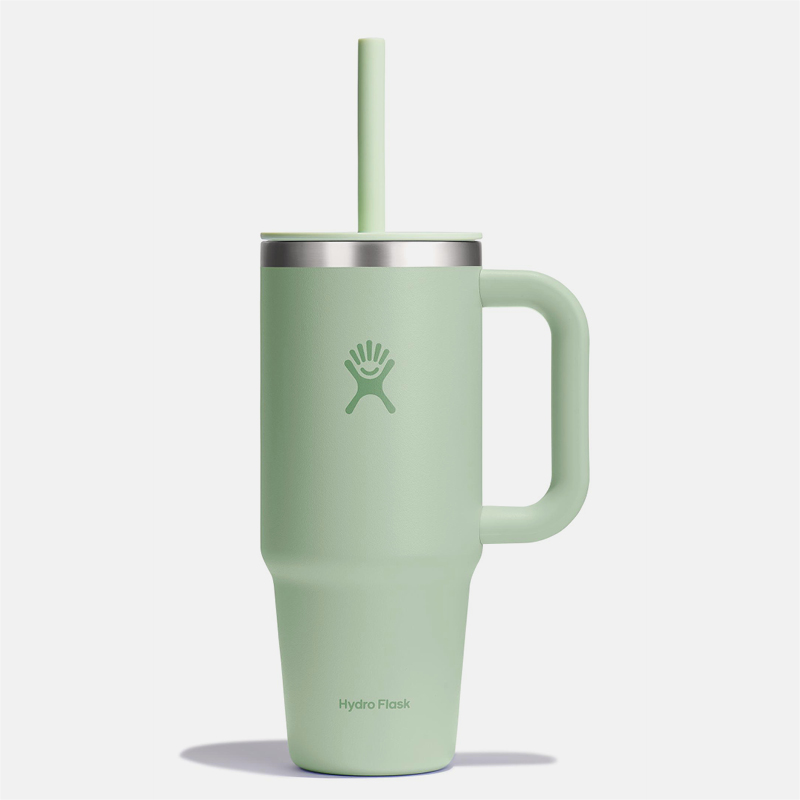 24oz All Around Travel Tumbler כוס שתיה עם ידית צד וקש בצבע aloe 